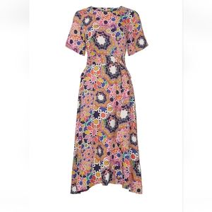 Emily Lovelock Karina Moroccan Print Short Sleeve Dress Size 10